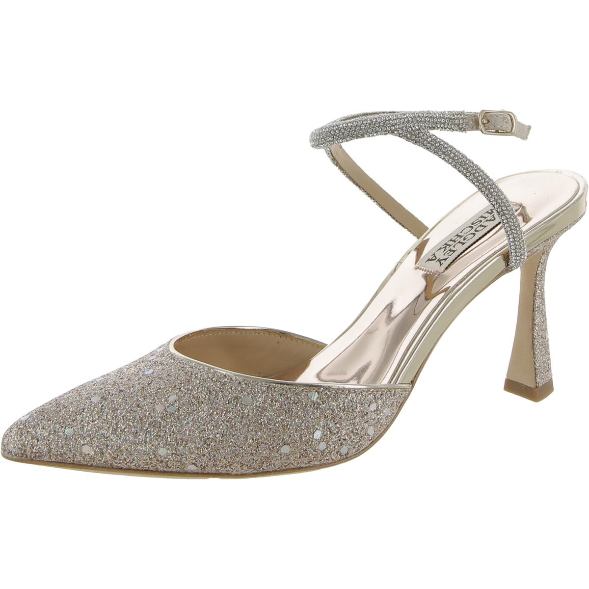 Badgley mischka silver on sale pumps