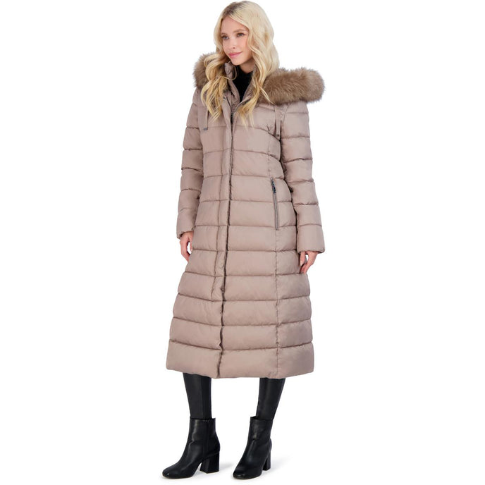 Tahari Nellie Long Coat for Women Insulated Jacket with Removable Faux