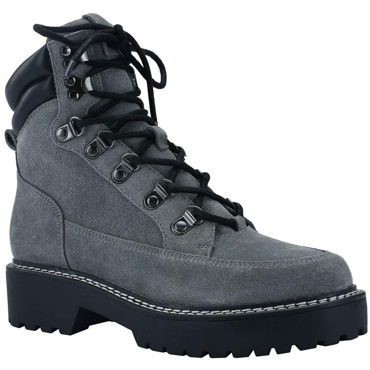 DKNY Womens Sava Magnetic Closer Lug Sole Combat & Lace-up Boots
