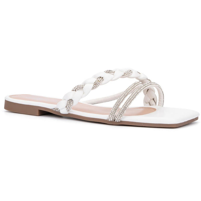 New York & Company Womens Alessia Dressy Slip On Slide Sandals