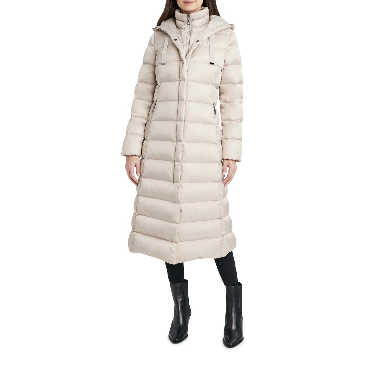 Tahari long deals down coat