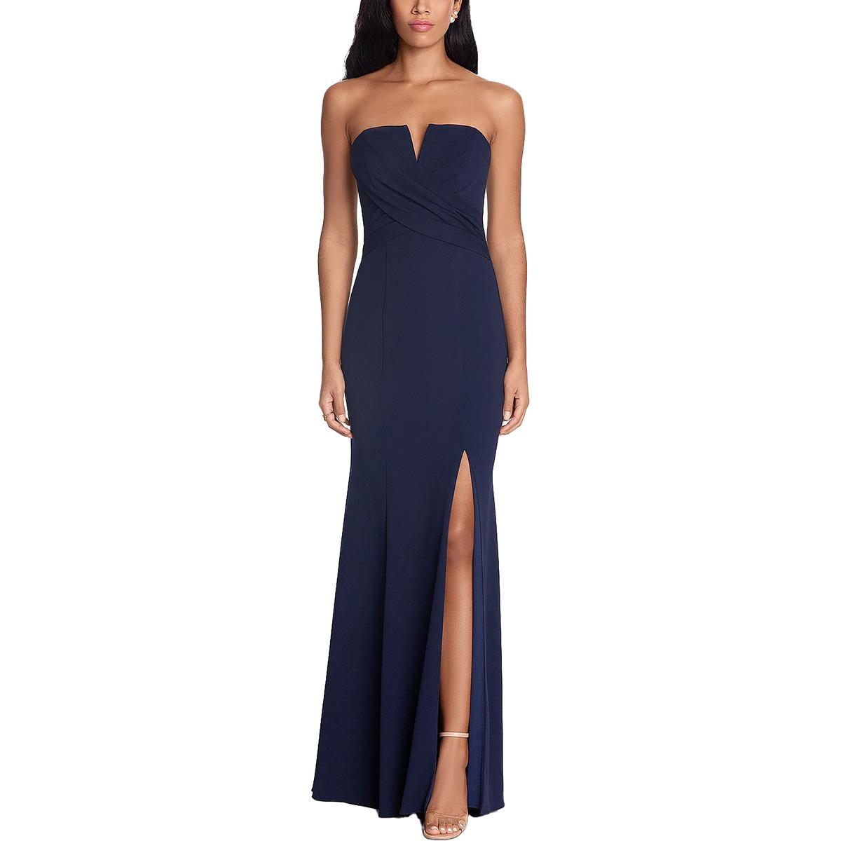 Xscape Womens Notch Neck Strapless Evening Dress