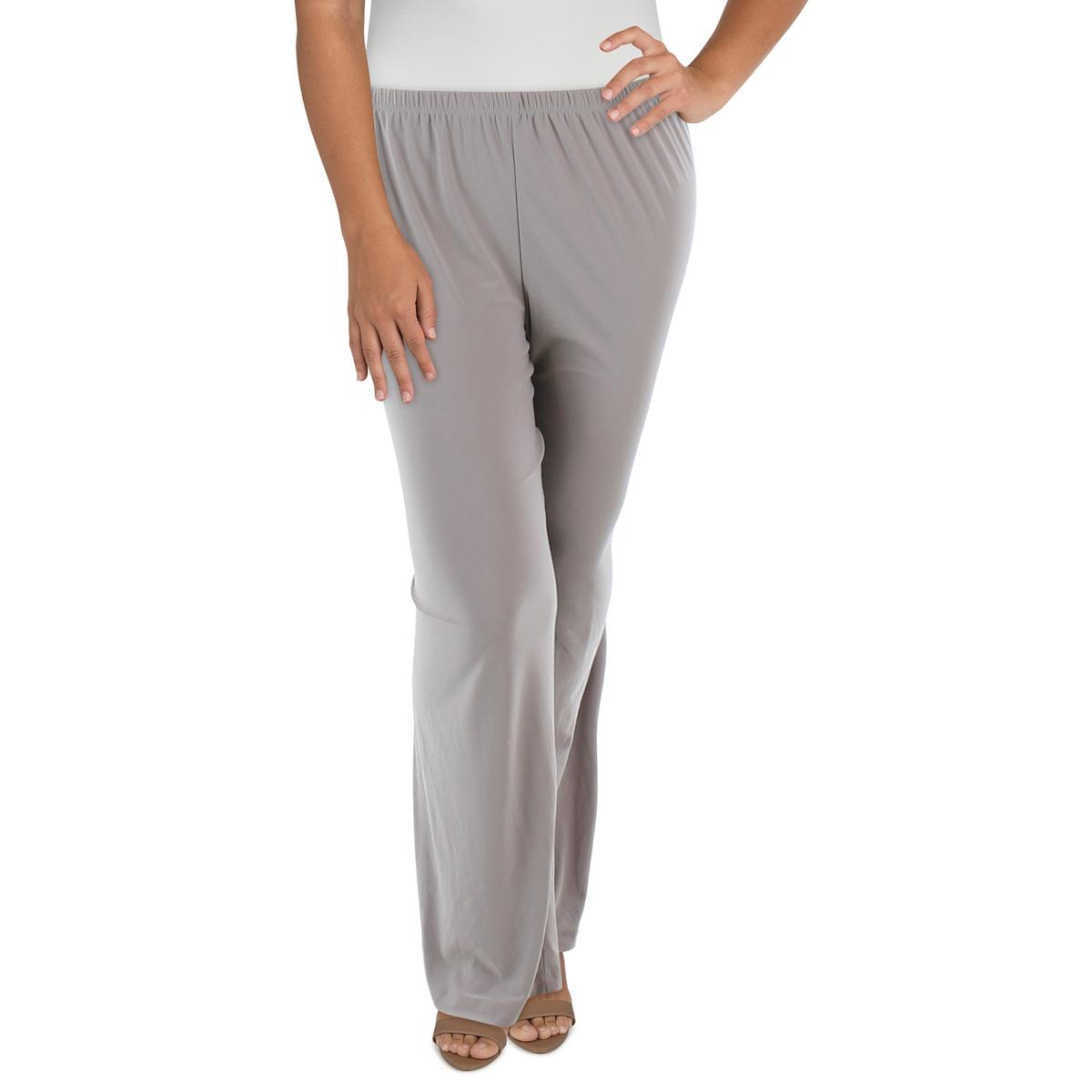 R&M Richards Womens Plus Crepe Flat Front Dress Pants