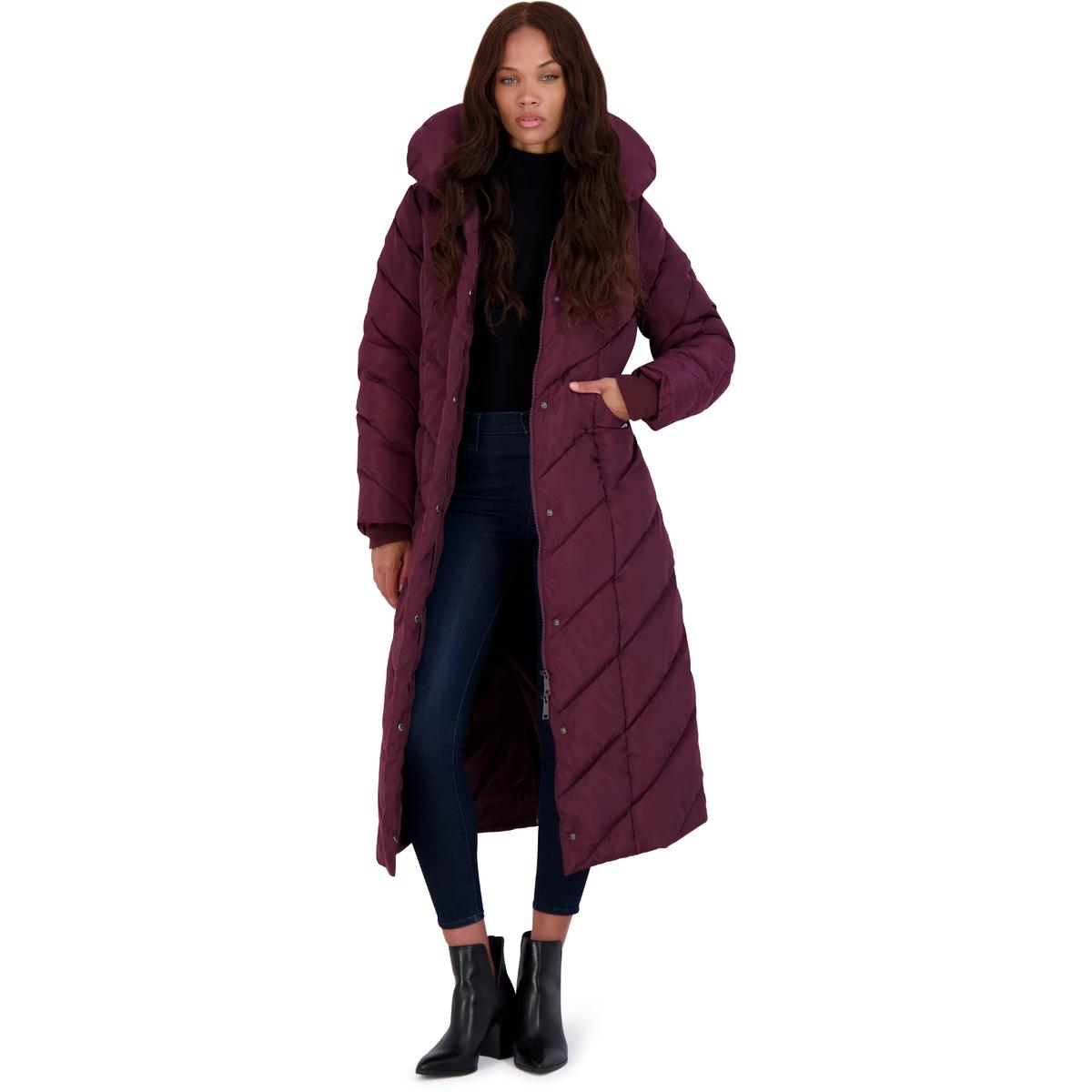 GREGG Women's Long Winter Puffer Coat Waterproof Warm Maxi Down Jacket Faux  Fur Removable Hood Parka