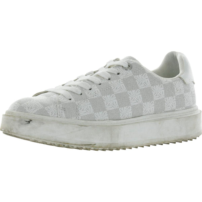 Steve Madden Possession White Rhinestone Embellished Lace Up Low Top  Sneakers (White Rhinestone, 11) 