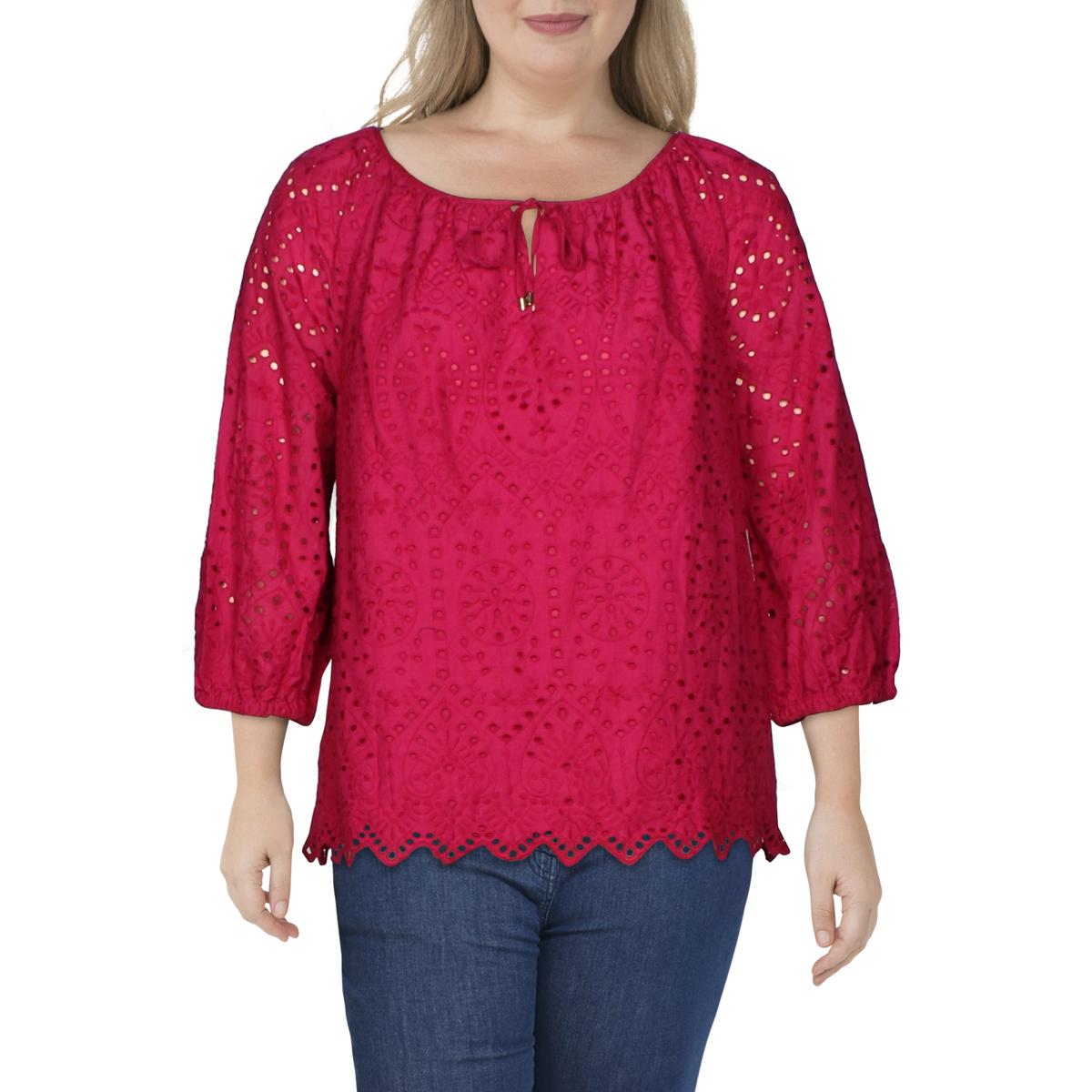 Lauren Ralph Lauren Womens Frynna Cotton Eyelet Blouse product